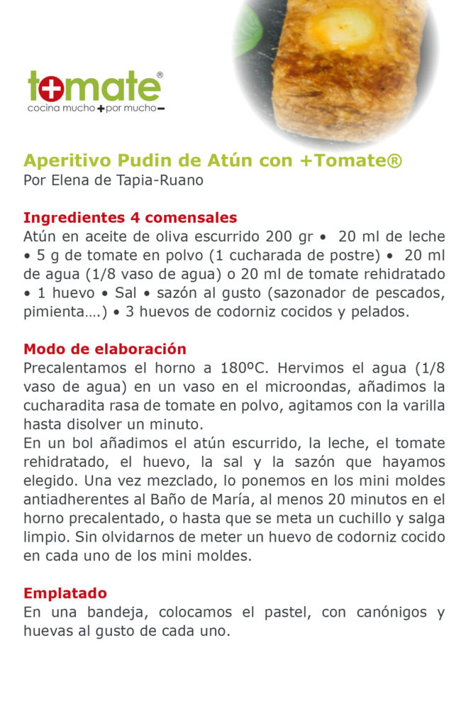 Aperitivo pudin de atún con +Tomate
