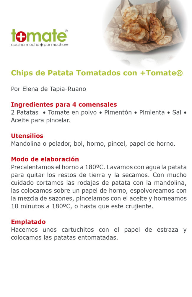 Chips de patata tomatados con +Tomate
