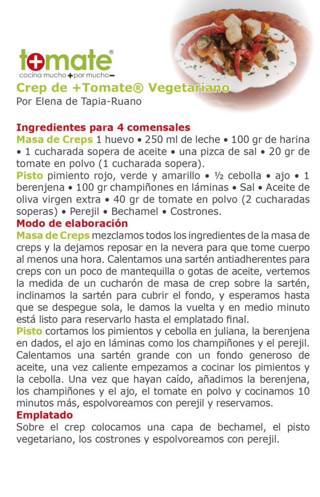 Crep de +Tomate vegetariano