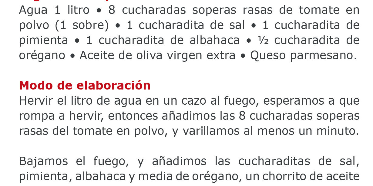 Sopa +Tomate a la provenzal con parmesano