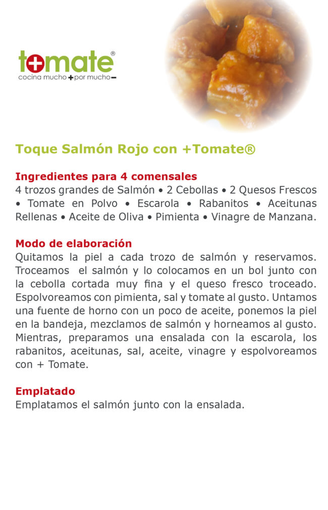Toque salmón rojo con +Tomate