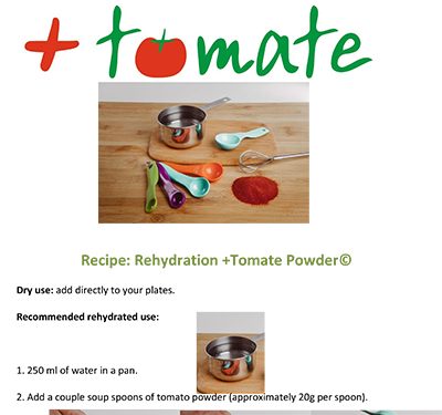 Rehydration +Tomato Powder